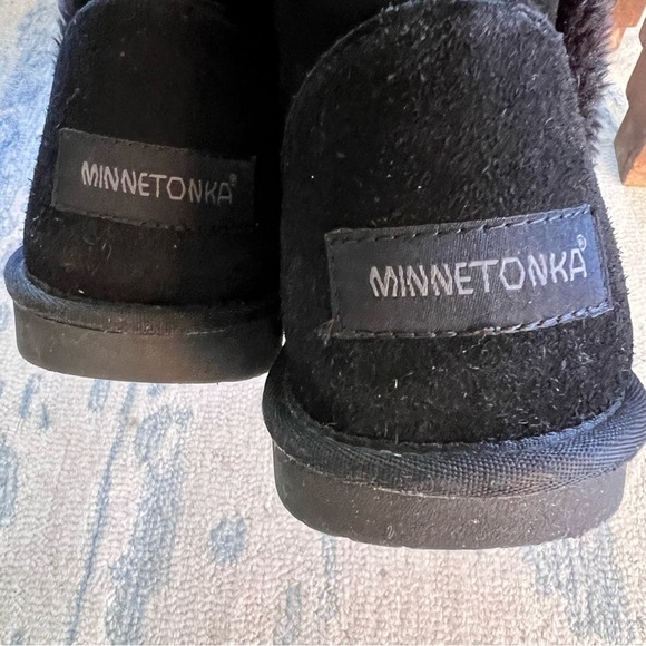 MINNETONKA SHERPA SUEDE OLYMPIA SHORT BOOT BLACK SIZE 10 - Picture 10 of 12